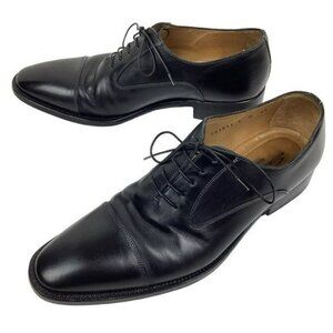 Santoni Darian Mens 9.5 D Cap Toe Oxford Leather Dress Shoe Black Style #751511